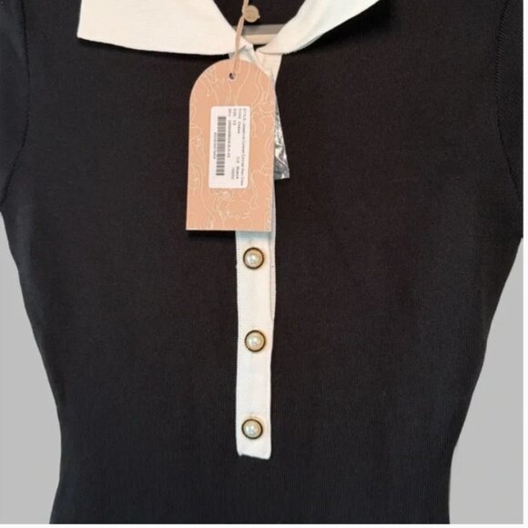 MESHKI - Jessamine Collared Contrast Maxi Dress XS NWT - Picture 4 of 10